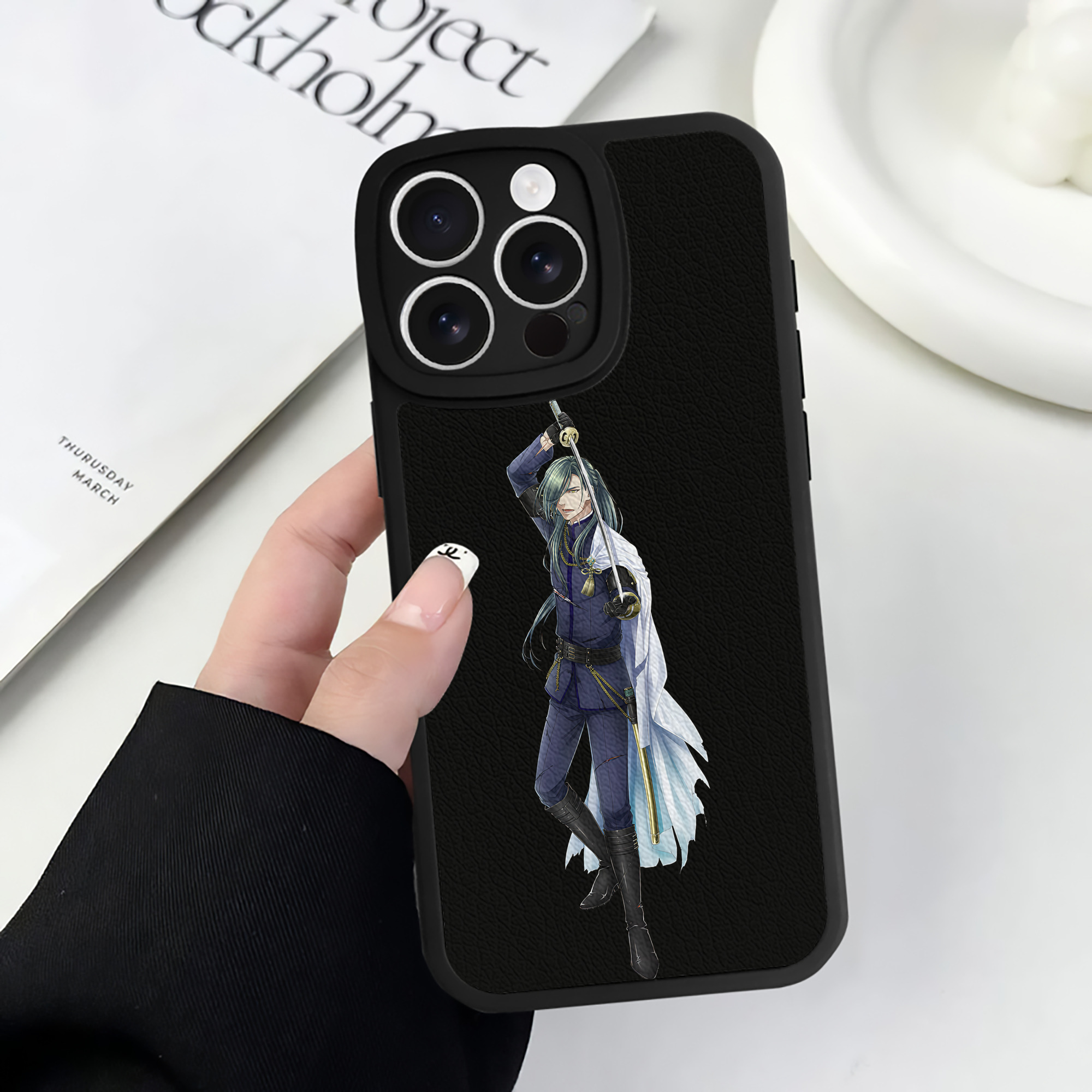 （画像用） 刀剣乱舞 Touken Ranbu 【iPhone 16シリーズ対応】シリコンスマホケース（レザー調） 材質：シリコン